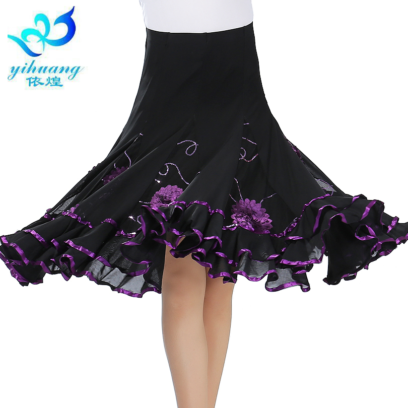 Morden Dance New Square Dance Half Body Dress Performance National Mark Social Dance Big Swing Dress Practice Performance Short Skirt