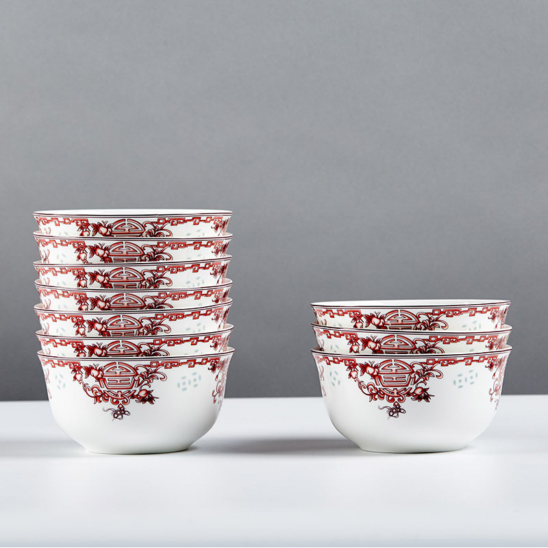 Birthday celebration ipads China life of bowl to eat bread and butter of jingdezhen blue and white glair ceramic bowl bowl bowl custom bowl of long life