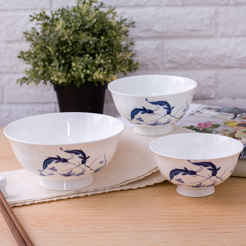 Jingdezhen 4.5 inch tall bowl of rice bowls 6 inch creative mercifully rainbow such use ipads bowls blue and white porcelain bowls home for dinner