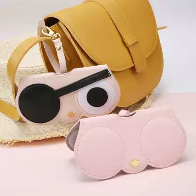 ins tide sunglasses cover glasses bag protective clip mirror box flower bag hanging cute sunglasses protective clip Portable