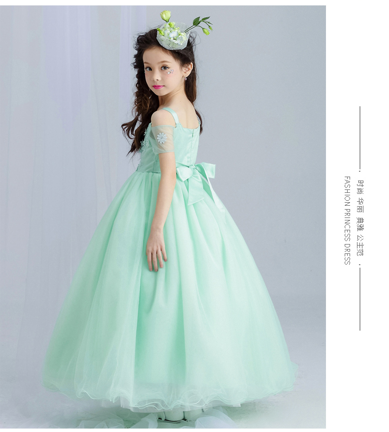 Ánh sáng màu xanh lá cây trẻ em 2018 công chúa váy cô gái ăn mặc sinh nhật váy hoa cô gái pettiskirt mùa hè váy váy đàn piano chương trình váy quần áo trẻ em xuất khẩu