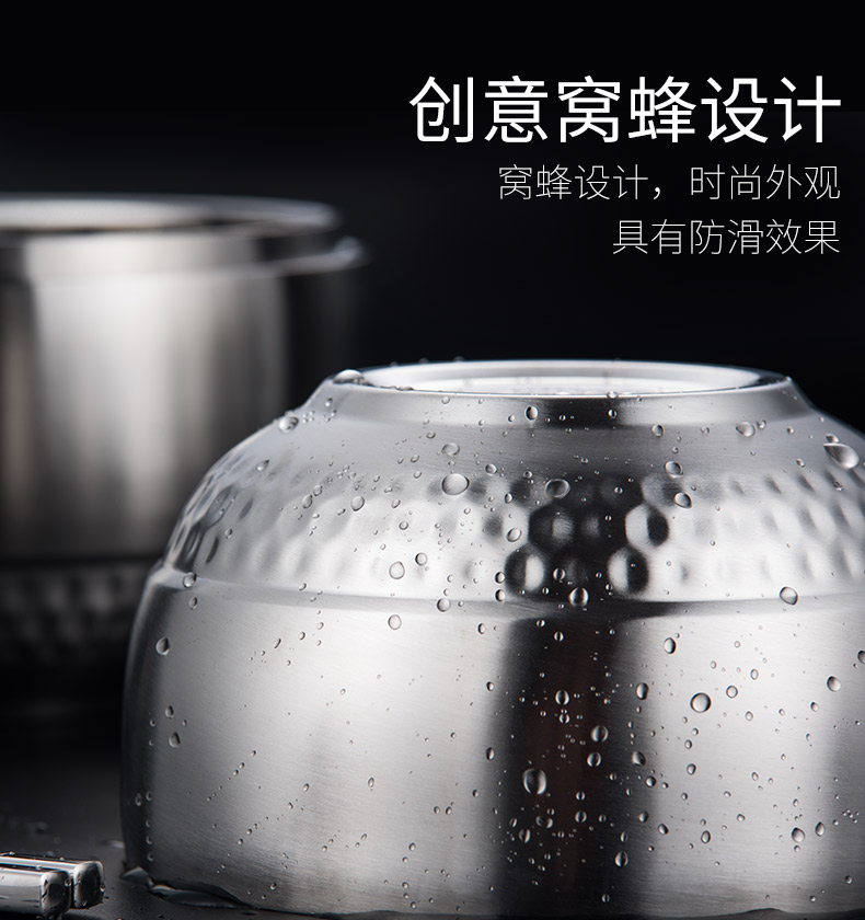 Onlycook 304 bát inox nhà bát lớn đôi cách nhiệt bát chống trẻ em bát cơm có nắp bộ đồ ăn bát đĩa đẹp
