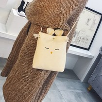 2019 New Korean version cute cute girl satchel bag shoulder bag female students hemp rope Joker eyes shoulder bag