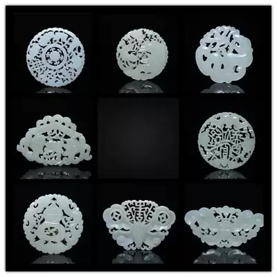 Ming and Qing antique old Jade ancient jade and tianjade carving Hollow jade pendant old jade accessories