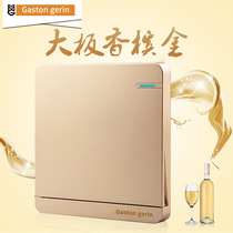 Type 86 Undercover Home Pure Flat One Open Multi Control Panel Three-Link Single Open Multi-Link Midway Wall Switch Champagne Gold