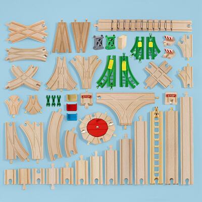 EDWONE beech wood track train assembly children's wooden toy Wooden train track assembly toy