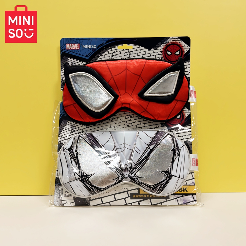 Miniso Marvel Spider-Man Imitation Silk Eye Mask for Lunch Break, Light-Blocking Sleep Mask to Relieve Eye Fatigue Miniso Marvel Spider-Man Imitation Silk Eye Mask for Lunch Break, Light-Blocking Sleep Mask to Relieve Eye Fatigue
