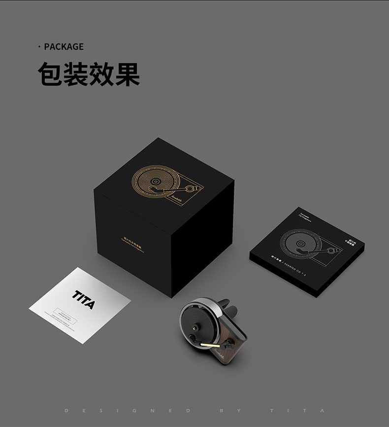 bán đầu đĩa than cổ TITA ghi người chơi xe hương liệu retro sáng tạo xe nước hoa trang trí cửa ra vào xe dán nội thất xe với kéo dài - Máy hát máy phát nhạc đĩa than cổ