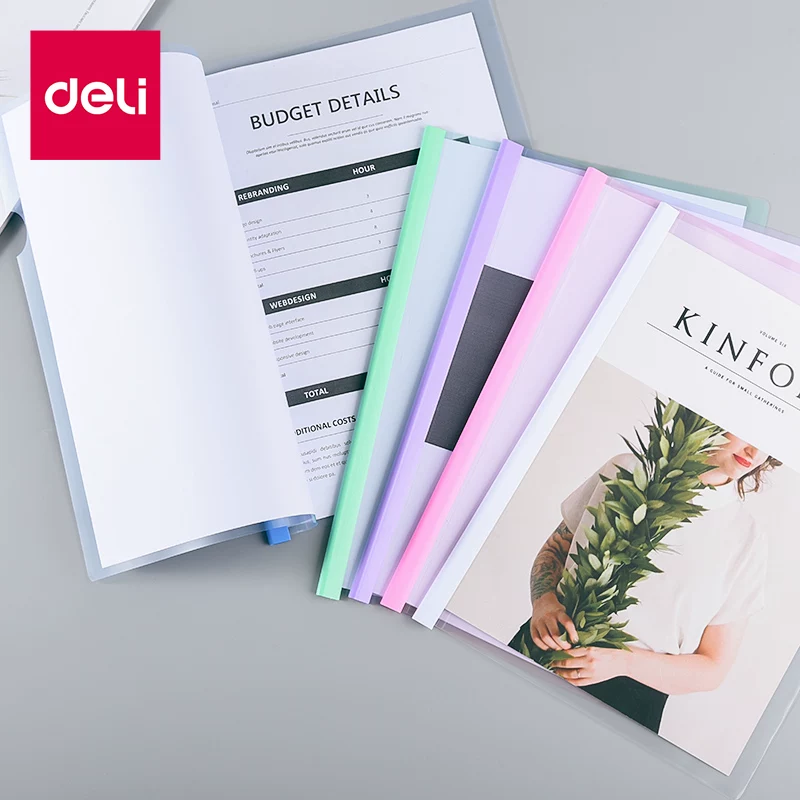 Deli Power Folder Transparent Pumping Picks A4 Plane Office Supplies Students Use Folder Folder Test Paper