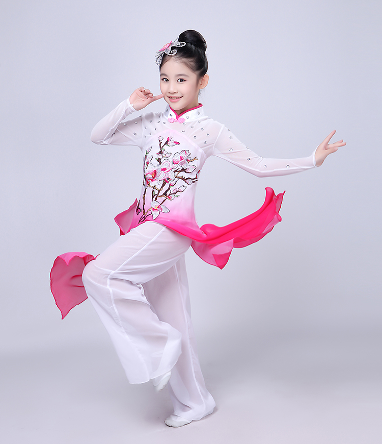 Mới của trẻ em trang phục khiêu vũ cổ điển cô gái ô múa khiêu vũ biểu diễn quần áo khiêu vũ quốc gia cô gái thanh lịch đồ tết cho bé gái