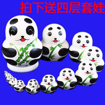  Matryoshka Russian matryoshka shaking sound with the same 15-layer cartoon panda toy birthday gift decoration