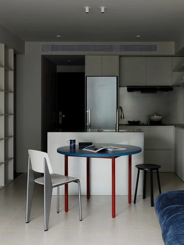 Круглый обеденный стол Мемфис, маленькая квартира, дом, цветной дофаминовый стол, журнальный столик в минималистском стиле, дизайнерский круглый стол