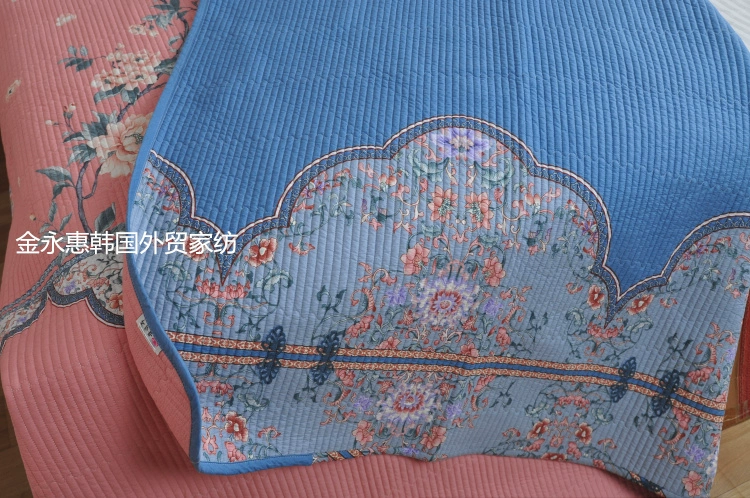 Twill bông phong cách Hàn Quốc mới bí mật rửa qua chăn bông trải giường ga trải giường mùa hè mát mẻ bộ đồ giường ba mảnh ga giường màu xám