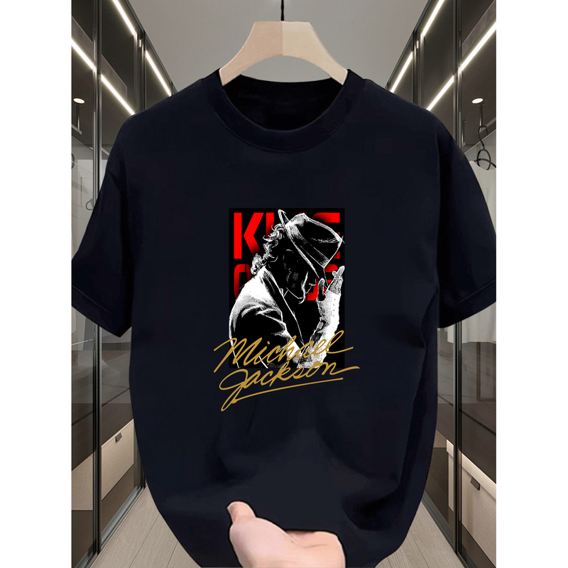 Michael Jackson's Road to Stardom Michael Jackson American-Style Printed Short-Sleeved T-Shirt Pure Cotton Loose Top