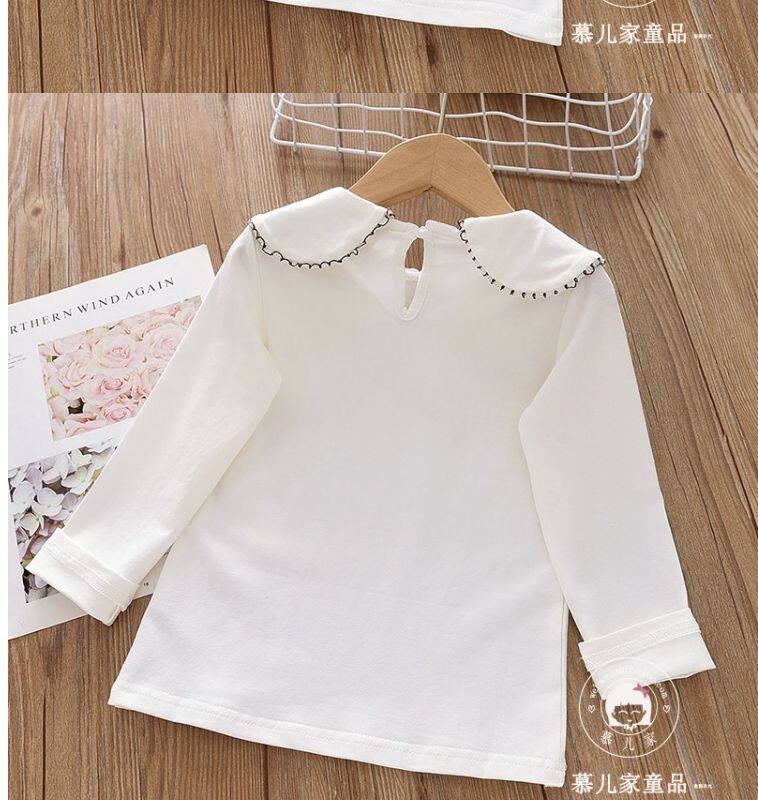 Girls Lace Lapel Long Sleeve T-Shirt - Cute Baby Pullover Spring Top O1CN01VSrepj1owPgalFEMH !!1853225289