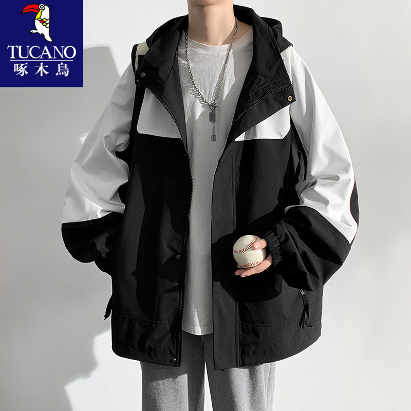 Woodpecker Spring and Autumn Youth Jacket for Boys, Stylish Outerwear for Middle and High School Students, Cool Autumn Jacket for Older Children Woodpecker Spring and Autumn Youth Jacket for Boys, Stylish Outerwear for Middle and High School Students, Cool Autumn Jacket for Older Children