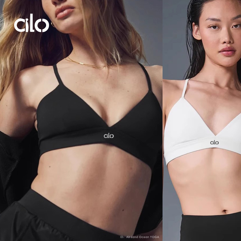 In-Stock Genuine Alor Yoga Bra Camisole with Light Support, Triangle Cup, Sports Deep V Underwear Bra
