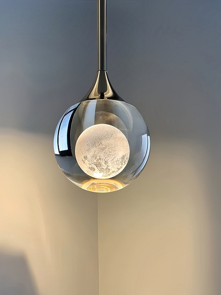 [Same Style as Little Red Book] Crystal Small Pendant Light for Bedroom Bedside, Foyer, Simple Dining Room, Bar Counter, Light Luxury Villa Pendant Light