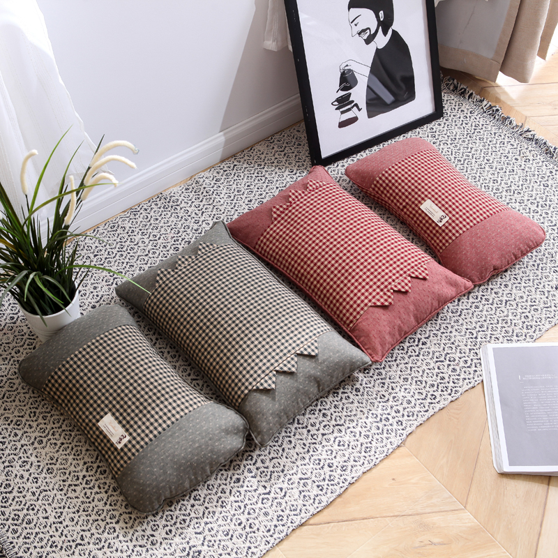 Korean pillow Korean sleeping buckwheat shell hard pillow cotton pillowcase single student Korean cervical spine adult nap pillow