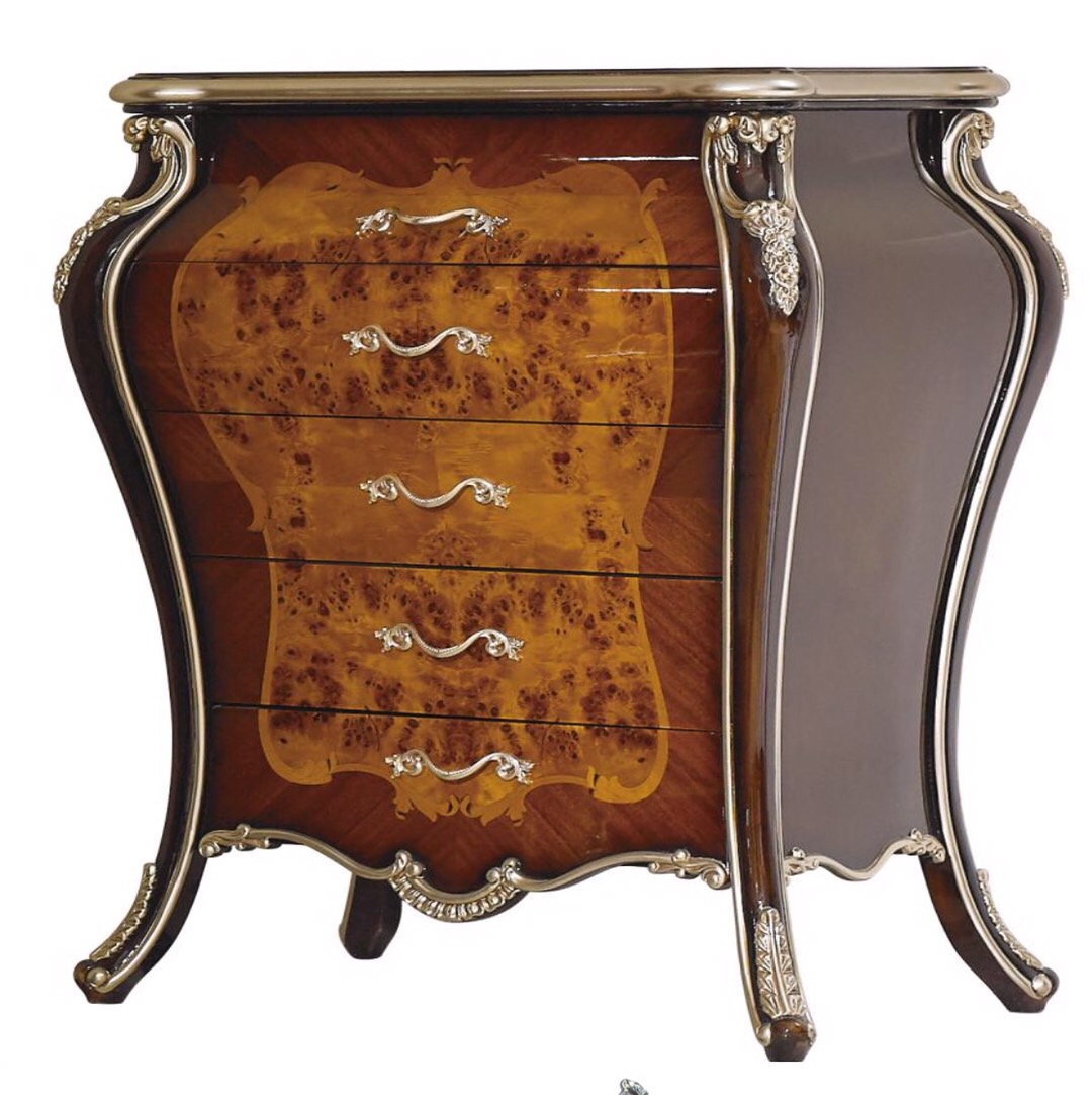 Eurostyle Solid Wood Five Bucket Cabinet Neoclassical Black Sandalwood Five Bucket Cabinet Living-room Minimalist Storage Cabinet Storage Bedroom Cabinet Customizable