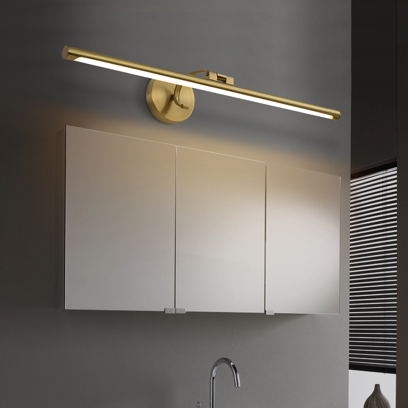 All copper mirror headlight toilet bathroom cabinet light washroom makeup mirror cabinet lamp special dresser mirror lamp light luxury
