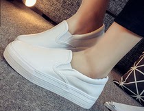 Spring and autumn small white shoes canvas shoes flat heel shoes students flat cloth shoes women Han edia lazy shoes tide