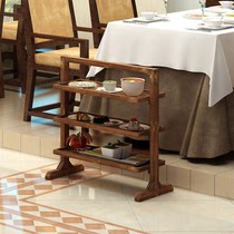 Soliwood kitchen vegetable frame hot pot shophousehold dish with cake-up shop restaurant barbecue shop 3 floor shelf with food