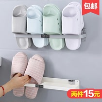 Creative wall-mounted living room bathroom shoe rack Wall non-perforated non-trace storage rack bathroom shoes storage shelf