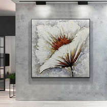 Pure hand painted oil painting abstract floral hanging painting lily dining room restaurant decoration painting Nordic post modern big fresco