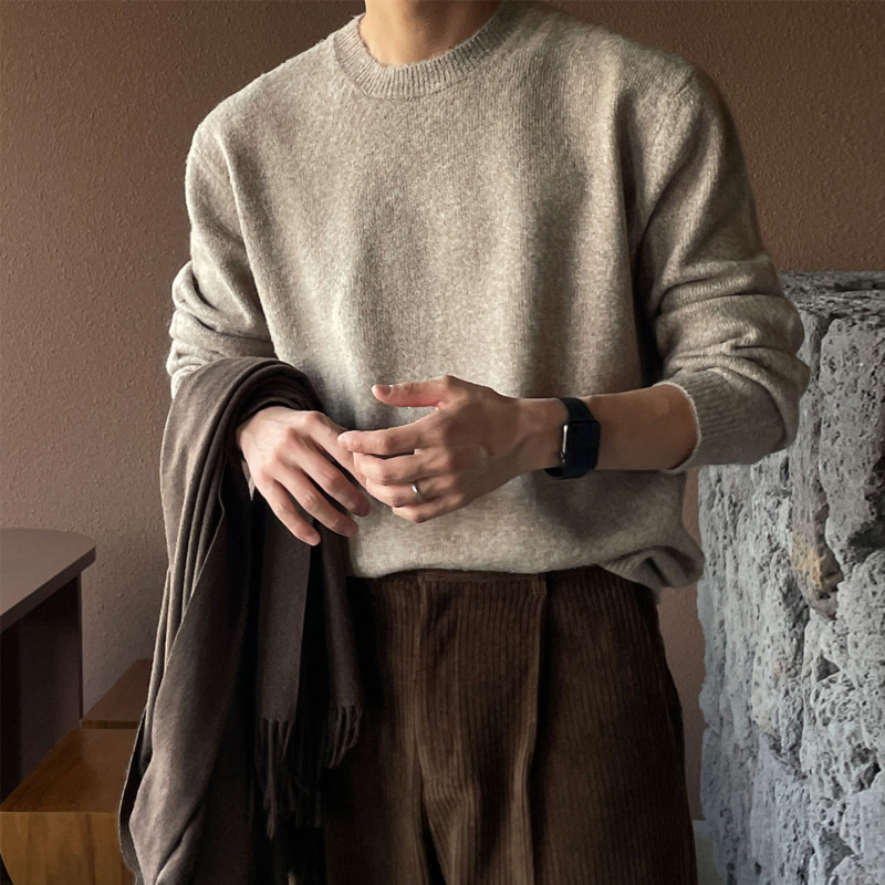 Ssumenam'Mature Style' Sweater for Men, Autumn and Winter Basic Commuting Crew Neck Knitwear Base Layer Ssumenam'Mature Style' Sweater for Men, Autumn and Winter Basic Commuting Crew Neck Knitwear Base Layer