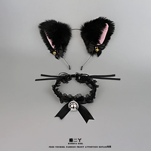 Ободок, чокер, колокольчик, белый аксессуар для волос, милый кролик, рождественские шпильки для волос, кот