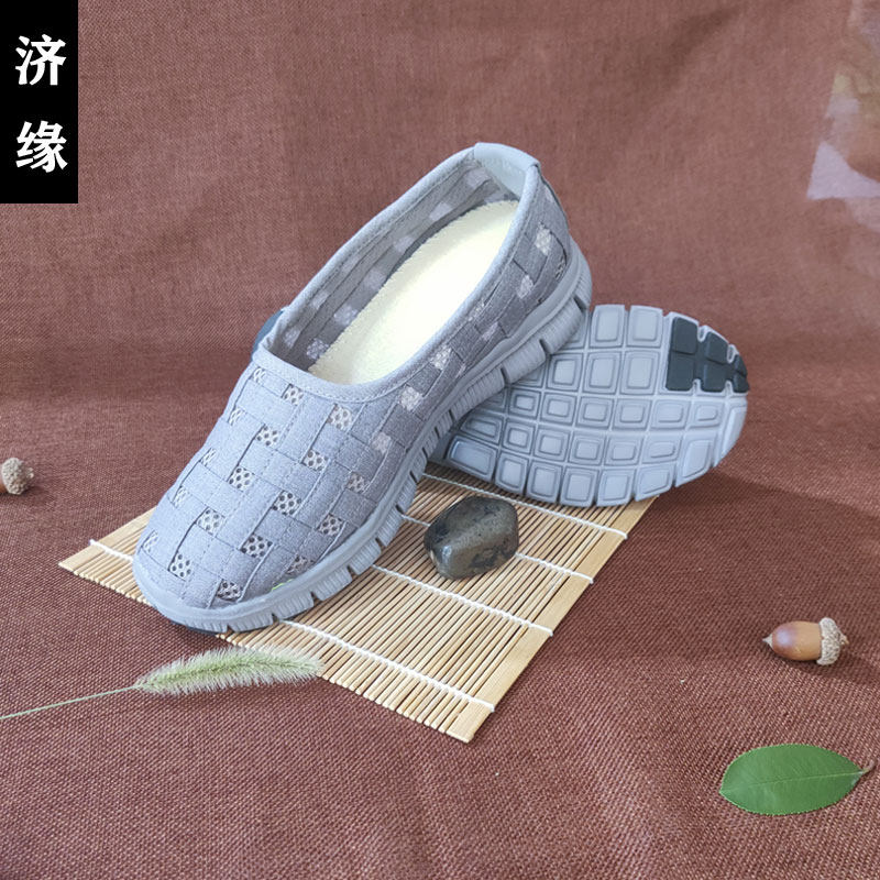 Jeong South Dust Spring Summer Woven Shoes Women's Shoes Shoes Casual Shoes Single Shoes Breathable Mesh Shoes Men Monk Shoes Meditation Practice Shoes