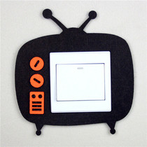 To Shangpin fashion creative home felt cartoon switch stickers environmental protection-free switch stickers switch sets can be customized