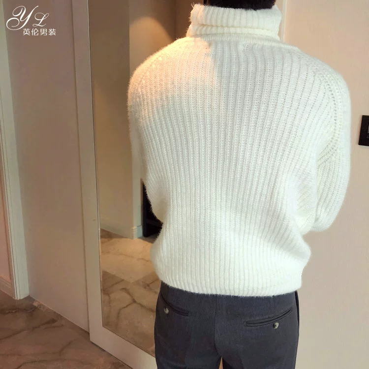 Hàn Quốc Dongdaemun dày ấm áp cao cổ áo len nam thanh niên thời trang Hàn Quốc phiên bản của gió gió đan đáy xu hướng áo sơ mi áo sơ mi nam