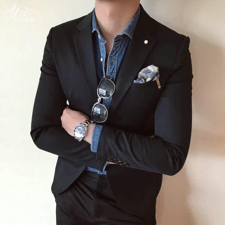 Mùa xuân 2018 rắn màu đơn giản phù hợp với quần áo nam mỏng phiên bản Hàn Quốc của áo khoác nhỏ phù hợp với xu hướng phù hợp với nam ao khoac nam