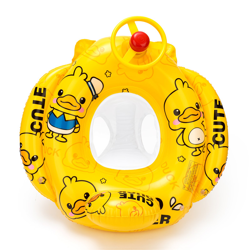 Net Red Yellow Duck Children's Seducal Swim Circle Cute Baby 0-3-6 Year Old Inflatable Thickened Safe Toddler Swim Ring