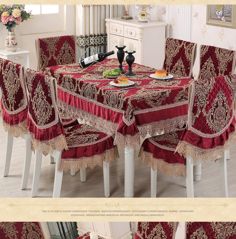 Chenille ghế vải che phù hợp với bữa ăn khuẩn bữa ăn gia đình hình chữ nhật vuông vải bìa tất cả các mùa - Khăn trải bàn khăn trải bàn nhà hàng