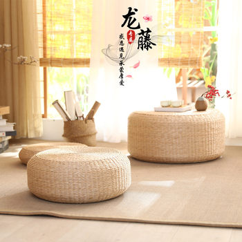 Round cushion for meditating and worshiping buddha, straw woven bay window household futon