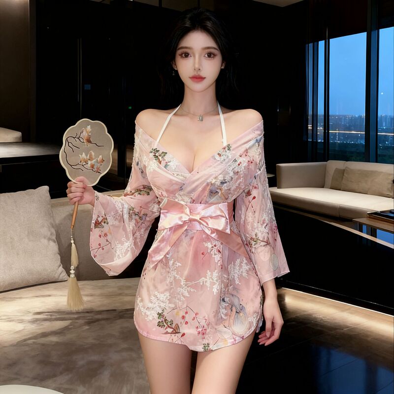 Kimono Japanese-Style Sexy Uniform Couple Date Convenient Clothing Stimulating Seductive Large Size Erotic Clothing Qqn