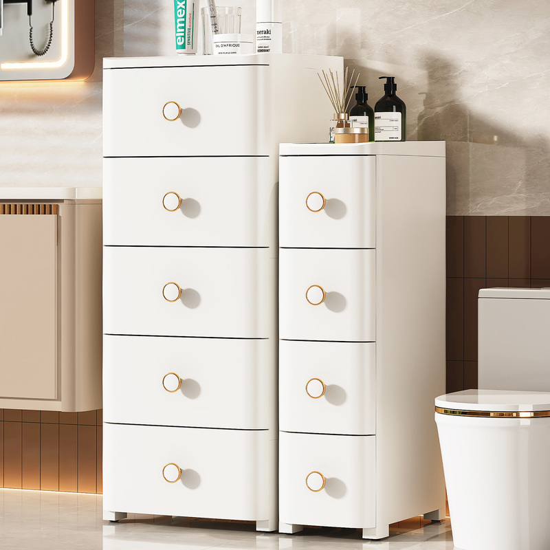 Narrow Gap Storage Cabinet for Home Kitchen, Refrigerator Side Gap, Floor-Standing Storage Organizer, Bathroom Toilet Ultra-Narrow Shelf