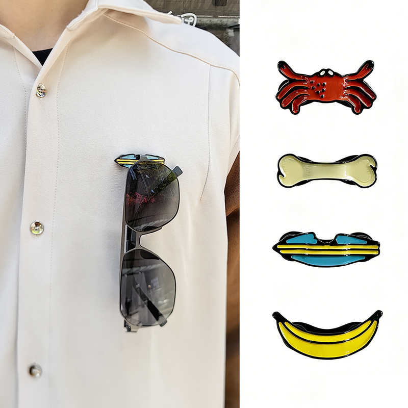 Clove Magnetic Glasses Clip Brooch Creative Unisex Clothing Accessory Chest Sunglasses Clip Crab Fridge Magnet Trendy