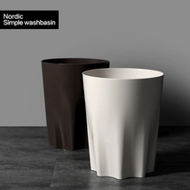 Nordic trash can Household kitchen Living room Bedroom office toilet Bathroom creative large garbage tube creative