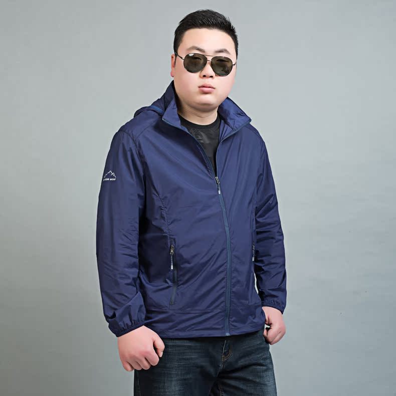 Quần áo chống nắng ngoài trời cho nam mùa hè cộng với phân bón Quần áo da siêu mỏng XL không thấm nước thoáng khí áo gió thể thao áo gió phản quang