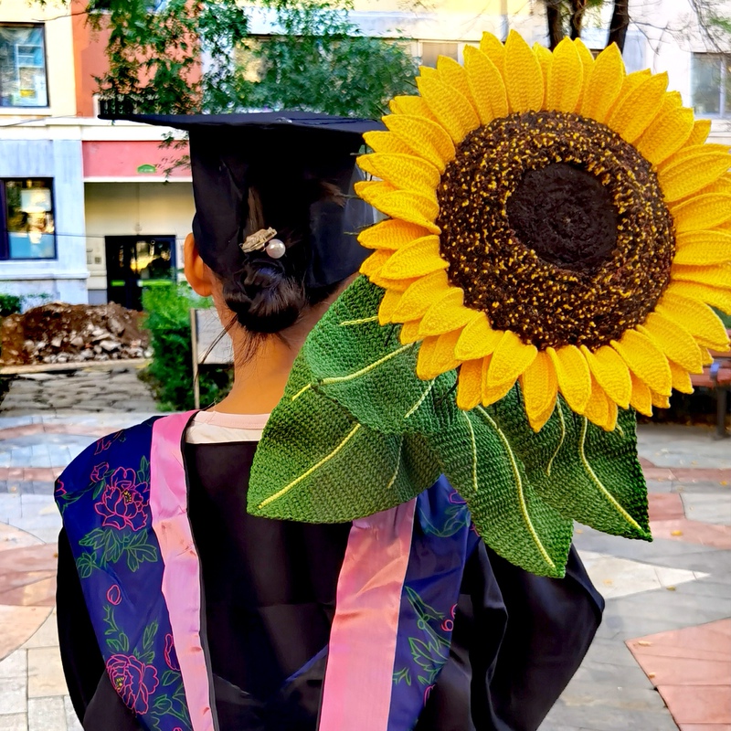 DIY Hand-Knitted Yarn Project Won the First Prize in the College Entrance Exam Teacher's Day Gift Sunflower Material Includes Tutorial Illustrations