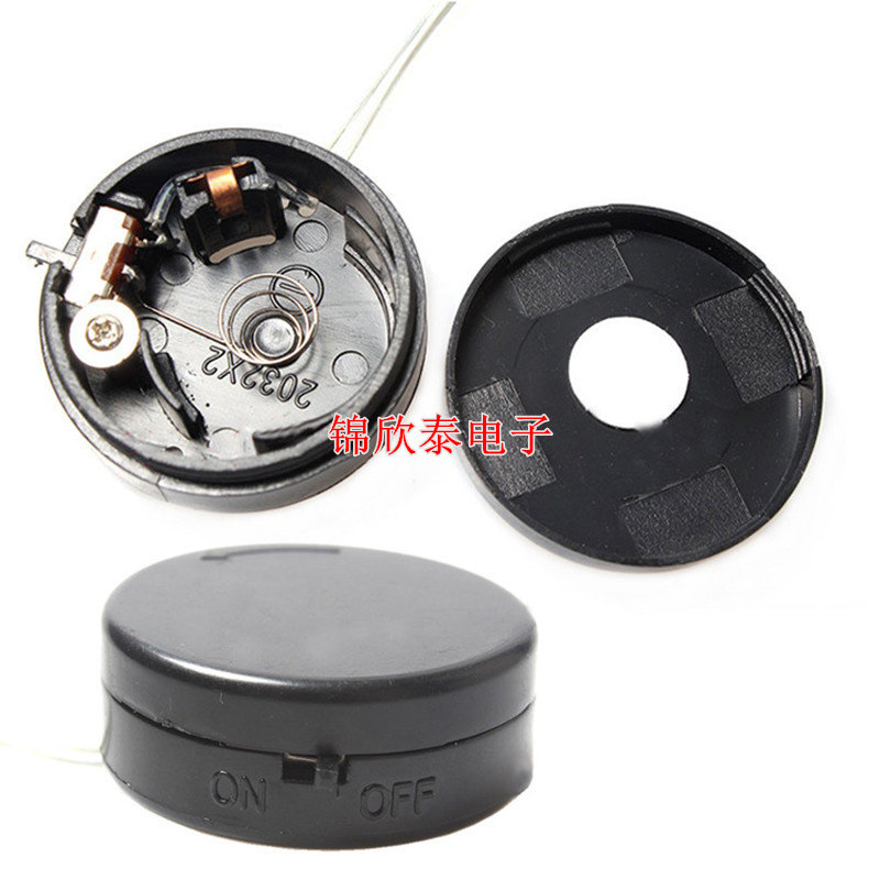 Dual CR2032 battery box battery holder 6V with 2 2032 button batteries round with toggle switch