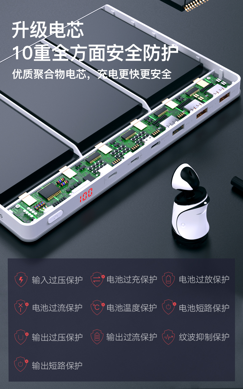 yoobao Yu Bo laptop sạc kho báu 30.000 mA PD siêu mỏng dung lượng cao hai chiều nhanh sạc 30.000 điện thoại mA với màn Oki kho báu polymer phổ kỹ thuật số di động điện - Ngân hàng điện thoại di động pin sac energizer