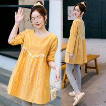 Pregnant women dress autumn 2021 New coat women long spring maternity dress Spring and Autumn style