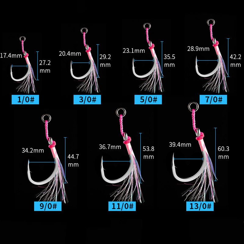 Ikuda powder pie slow shaking fast pumping iron hook sea fishing boat fishing hook deep sea big object fish hook single hook double hook tied line