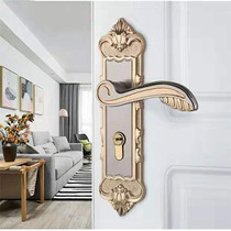 Simple indoor door lock European simple universal door handle bedroom mute set wooden door swing door lock
