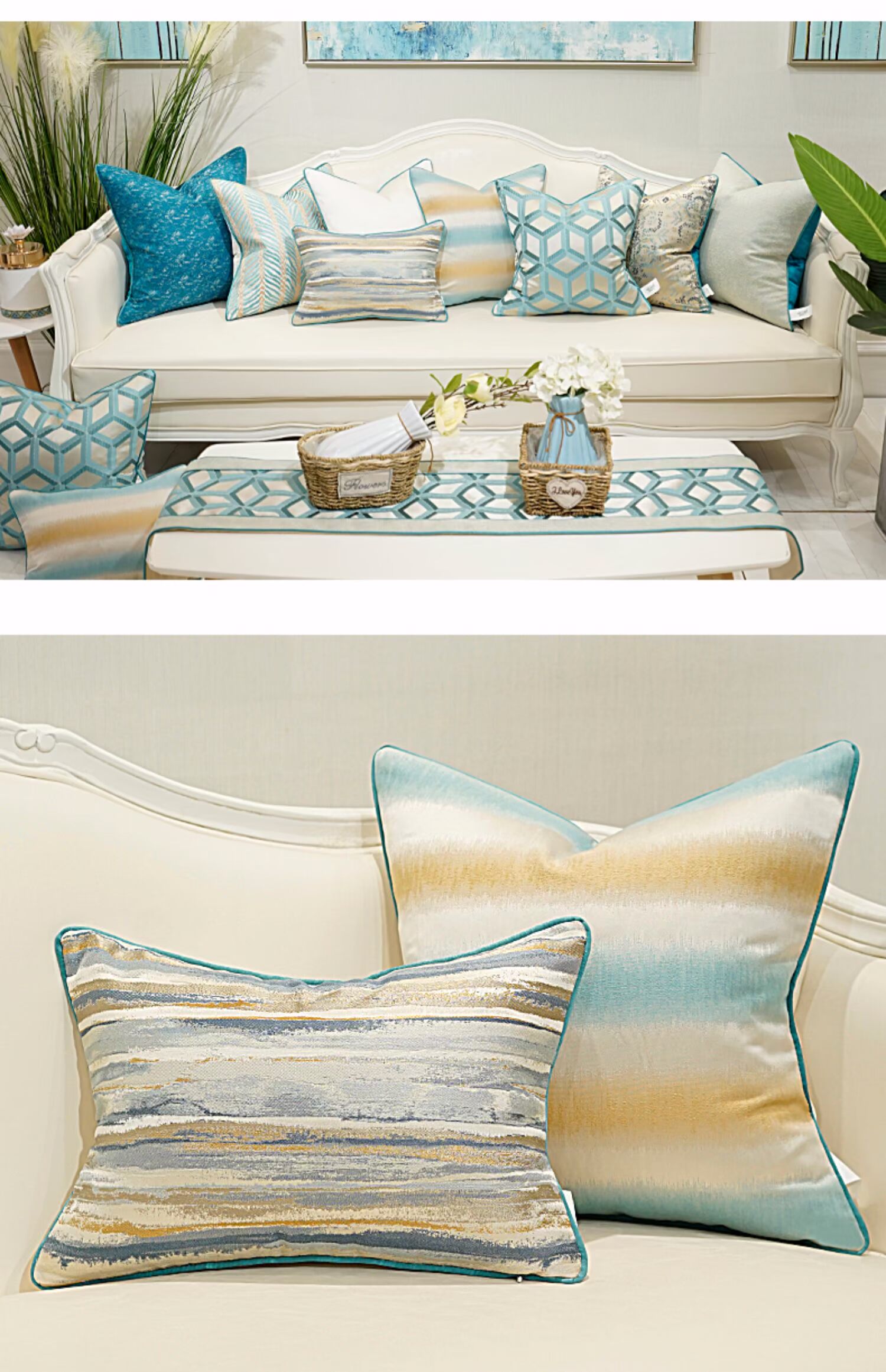 Đệm Queen đơn giản hiện đại sofa gối đệm phòng khách phòng ngủ khách sạn biệt thự ôm gối không lõi - Trở lại đệm / Bolsters gối vuông tựa lưng sofa